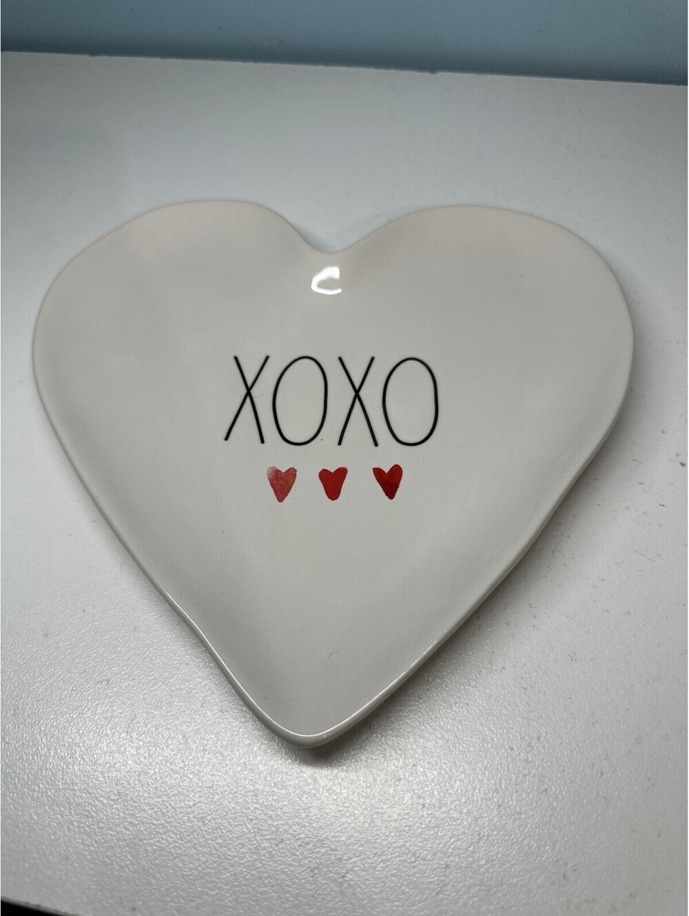 Rae Dunn Artisan Collection By Magenta HEART SHAPED 8.5” Plate: LOVE❤️ Valentine